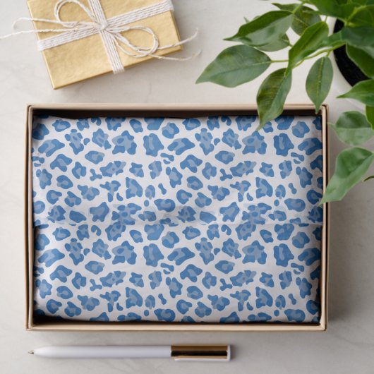 Leopard druckt blau und weiß seidenpapier (Geschenk)
