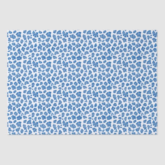 Leopard druckt blau und weiß seidenpapier (Vorderseite)