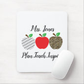 Leopard druckt Red Apple Lehrer zurück zur Schule Mousepad (Mit Mouse)
