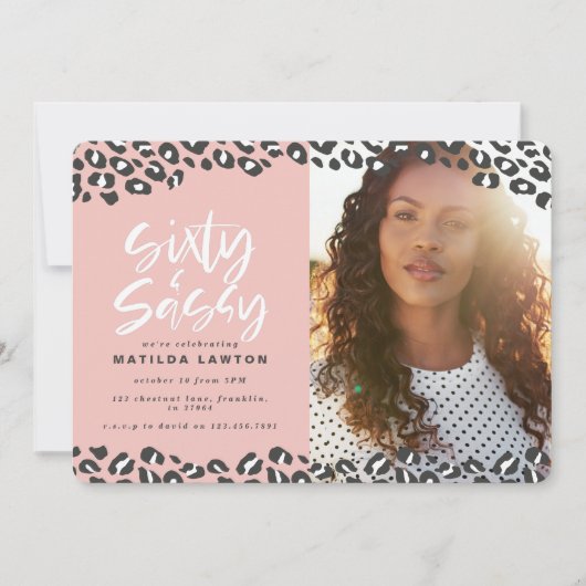 Leopard druckt sechzig und sassy 60. Geburtstag Fo (Vorderseite)