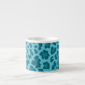 Leopard Drucktöne von Blau Espressotasse (Vorderseite)