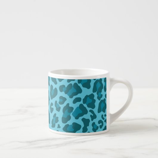 Leopard Drucktöne von Blau Espressotasse (Rechts)