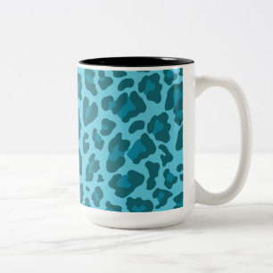 Leopard Drucktöne von Blau Zweifarbige Tasse