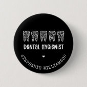 Leopard-Druckzähne für Dentalhygiene Button (Vorderseite)