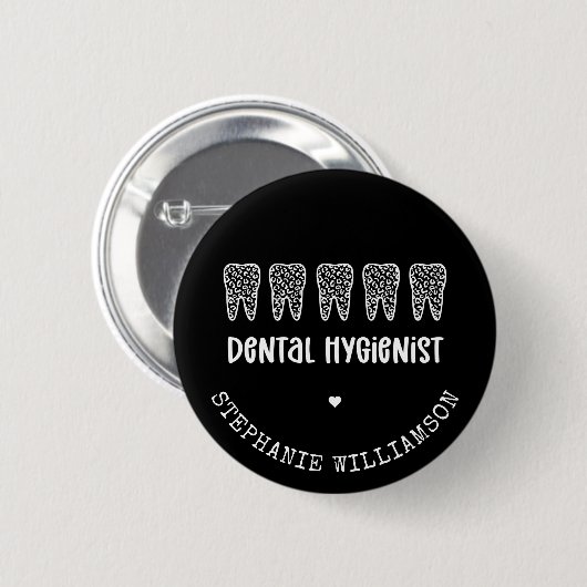 Leopard-Druckzähne für Dentalhygiene Button (Vorne & Hinten)