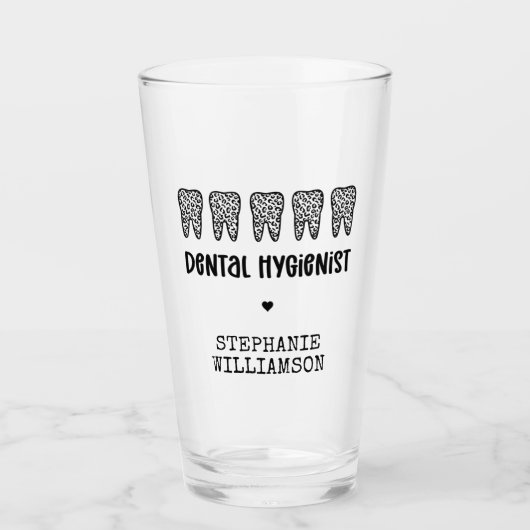 Leopard-Druckzähne für Dentalhygiene Glas (Vorderseite)