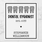 Leopard-Druckzähne für Dentalhygiene Weinetikett (Einzelnes Label)