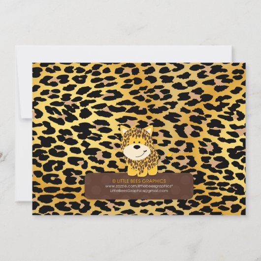 Leopard-Dschungel-Freund-Babyparty-Einladungen Einladung (Rückseite)