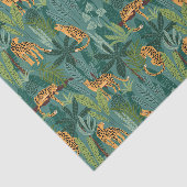 Leopard-Dschungel-Muster grüner Hintergrund Seidenpapier (Ausschnitt)