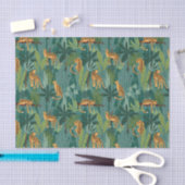 Leopard-Dschungel-Muster grüner Hintergrund Seidenpapier (Handwerk)