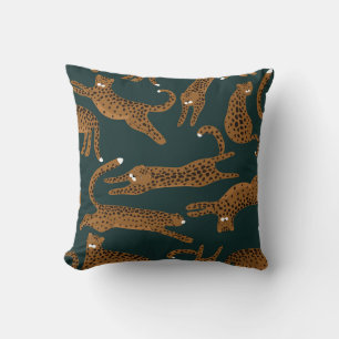 Leopard-Dschungel: Tierprint Vintage. Kissen
