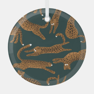 Leopard-Dschungel: Tierprint Vintage. Ornament Aus Glas