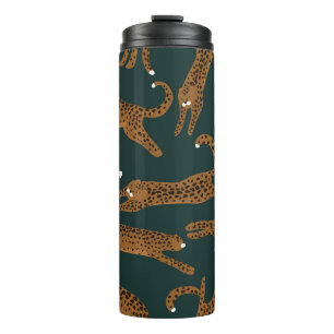 Leopard Dschungel: Tierprint Vintage. Thermosbecher