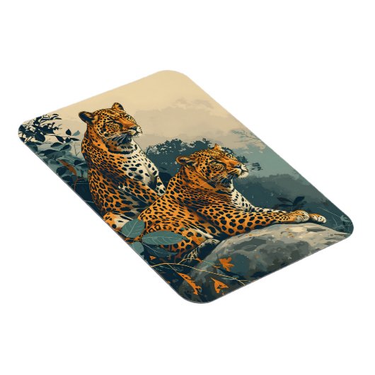 Leopard-Dschungel: Vintag Magnet (Rechte Seite)