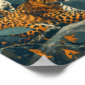 Leopard-Dschungel: Vintag Poster (Ecke)