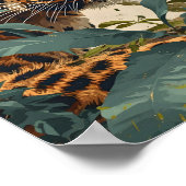 Leopard-Dschungel: Vintag Poster (Ecke)