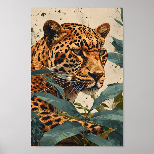 Leopard-Dschungel: Vintag Poster (Vorne)