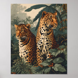 Leopard-Dschungel: Vintag Poster