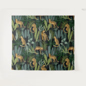 Leopard Dschungel Wald Illustration Nahtloser Schn Wandteppich (Vorderseite (Horizontal))