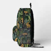 Leopard-Dschungel-Wald-Illustration Nahtloser Zoll Bedruckter Rucksack (Rechts)