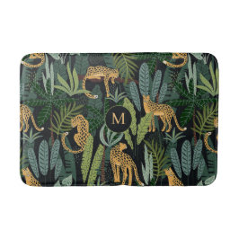 Leopard-Dschungel-Wald-Illustration Nahtloses Must Badematte