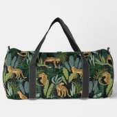 Leopard-Dschungelwald-Illustration Nahtloses Muste Duffle Bag (Vorderseite)