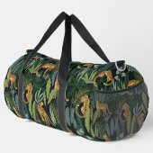 Leopard-Dschungelwald-Illustration Nahtloses Muste Duffle Bag (Rechte Ecke)