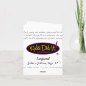 Leopard durch Jullien Jollon, Alter 12 Karte (Rückseite)