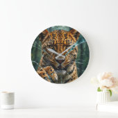 Leopard durchbrechen große wanduhr (Zuhause)