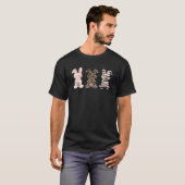 Leopard Easter Bunny Rabbit Trio Cute Easter T-Shirt (Vorne ganz)