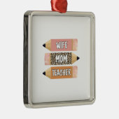 Leopard Ehefrau Mama Lehrer Ornament Aus Metall (Rechts)