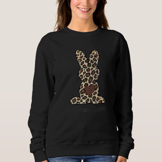 Leopard Erster Lehrer Osterfest Sonniges Ost Sweatshirt (Vorderseite)
