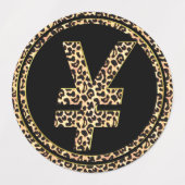 Leopard-¥ Etiketten (Design 1)