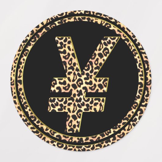 Leopard-¥ Etiketten (Design 3)