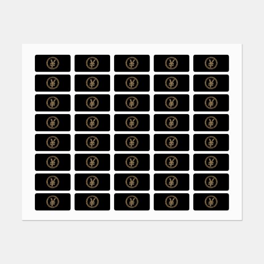 Leopard-¥ Etiketten (Blatt)