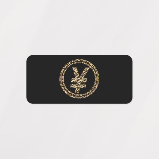 Leopard-¥ Etiketten (Design 1)