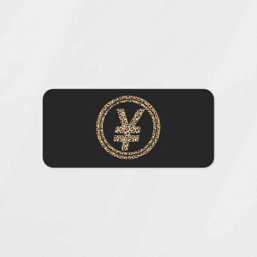 Leopard-¥ Etiketten (Design 2)