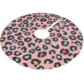 Leopard Exotic: farbenfroher Nahtloser Spaß. Polyester Weihnachtsbaumdecke (Schrägansicht)