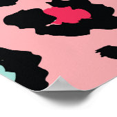 Leopard Exotic: farbenfroher Nahtloser Spaß. Poster (Ecke)