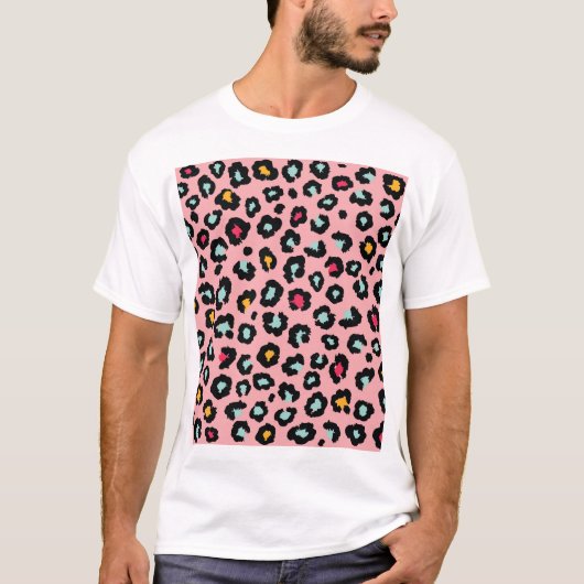 Leopard Exotic: farbenfroher Nahtloser Spaß. T-Shirt (Vorderseite)