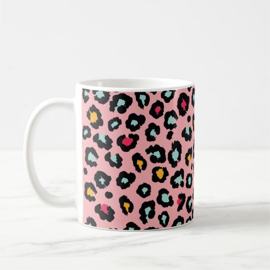 Leopard Exotisch: Farbige nahtlose Freude. Kaffeetasse (Links)