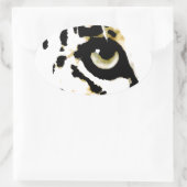 Leopard Eye Ovaler Aufkleber (Tasche)