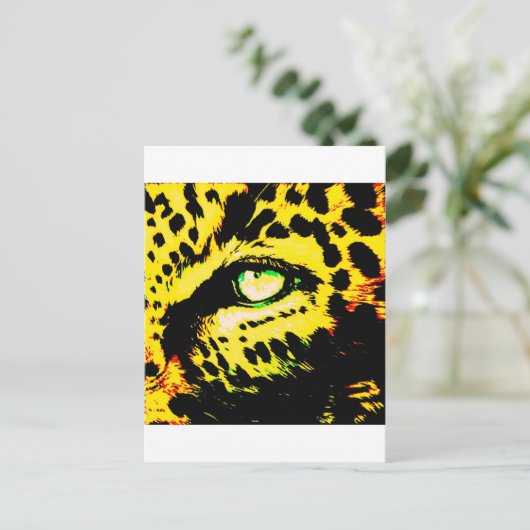 Leopard Eye Postkarte (Stehend Vorderseite)