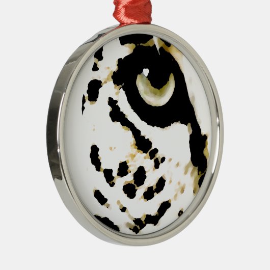 Leopard Eye Silbernes Ornament (Rechts)