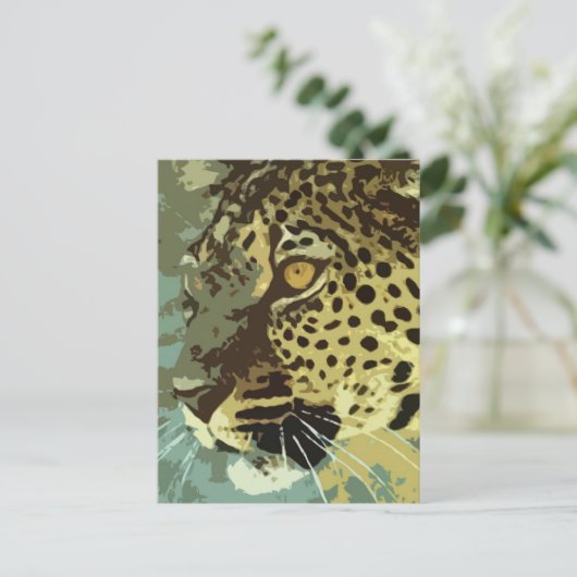Leopard Eyes Postkarte (Stehend Vorderseite)