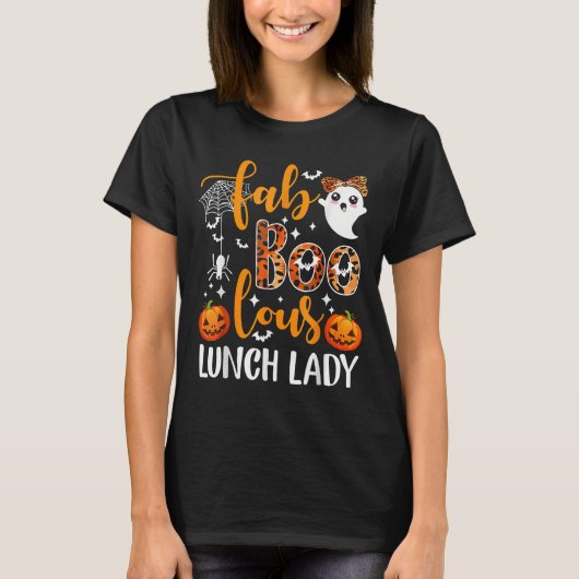 Leopard Fab Boo Lous Lunch Lady Matching Group Tee (Vorderseite)