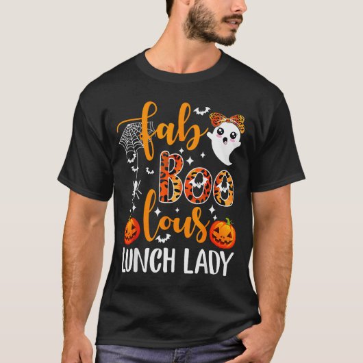 Leopard Fab Boo Lous Lunch Lady Matching Group Tee (Vorderseite)