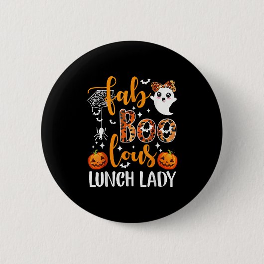 Leopard Fab Boo Lous Lunch Lady Matching Group Tee Button (Vorderseite)