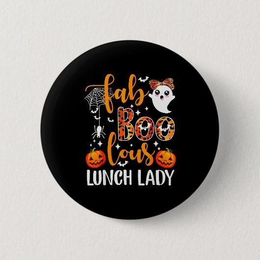 Leopard Fab Boo Lous Lunch Lady Matching Group Tee Button (Vorderseite)