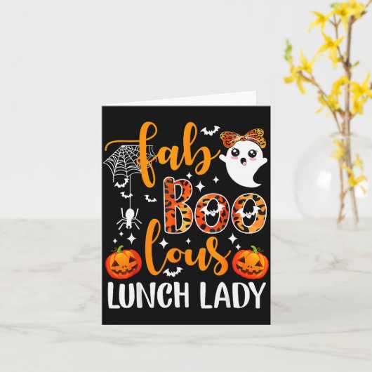 Leopard Fab Boo Lous Lunch Lady Matching Group Tee Karte (Gelbe Blume)